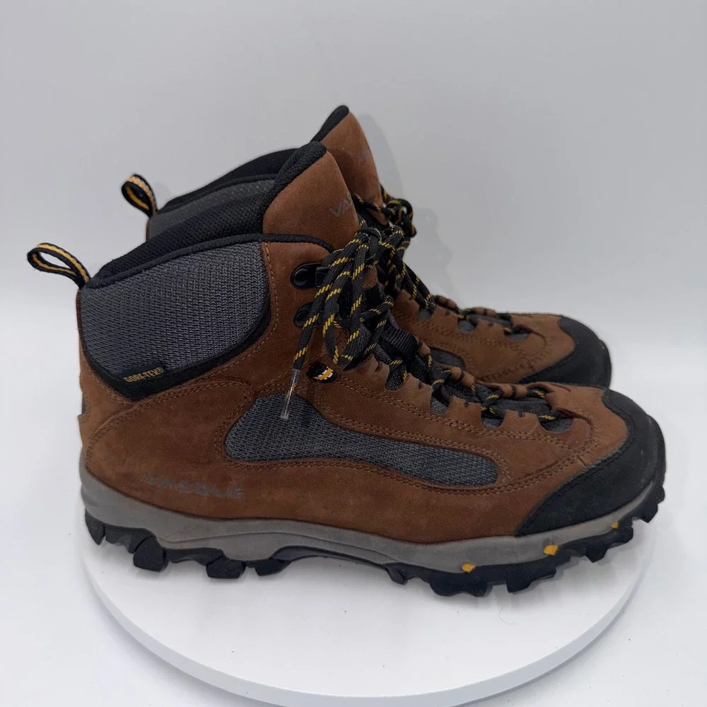 Vasque Gore-Tex Hiking Boots M 8.5 W 10.5 Brown Suede Vibram Waterproof Mid Top
